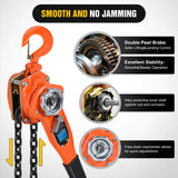 Nilight 3/4 Ton 1650 lbs Manual Lever Chain Hoist G80 Galvanized Carbon Steel with Weston Double-Pawl Brake Auto Chain Leading & 360° Rotation Hook for Garage Factory Dock, view 4