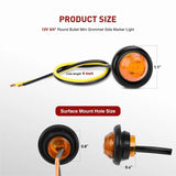 Nilight 3/4 inch Amber Red Round LED Marker Lights (10 Pcs), view 2