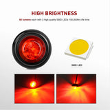 Nilight 3/4 inch Amber Red Round LED Marker Lights (10 Pcs), view 5