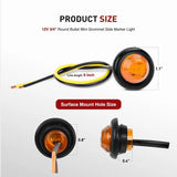 Nilight 3/4 inch Amber Round LED Marker Lights (10 Pcs), view 2