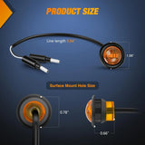 Nilight 3/4 inch Amber Round LED Marker Lights 2 Connectors (10 Pcs), view 2
