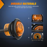 Nilight 3/4 inch Amber Round LED Marker Lights 2 Connectors (10 Pcs), view 4