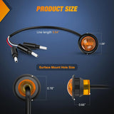 Nilight 3/4 inch Amber Round LED Marker Lights 3 Connectors (10 Pcs), view 2