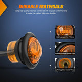 Nilight 3/4 inch Amber Round LED Marker Lights 3 Connectors (10 Pcs), view 4