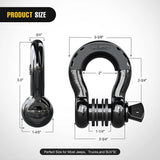 Nilight 3/4 inch D-Ring Shackle Black (Pair), view 2