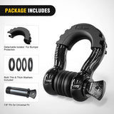 Nilight 3/4 inch D-Ring Shackle Black (Pair), view 3