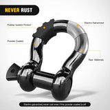 Nilight 3/4 inch D-Ring Shackle Black (Pair), view 4