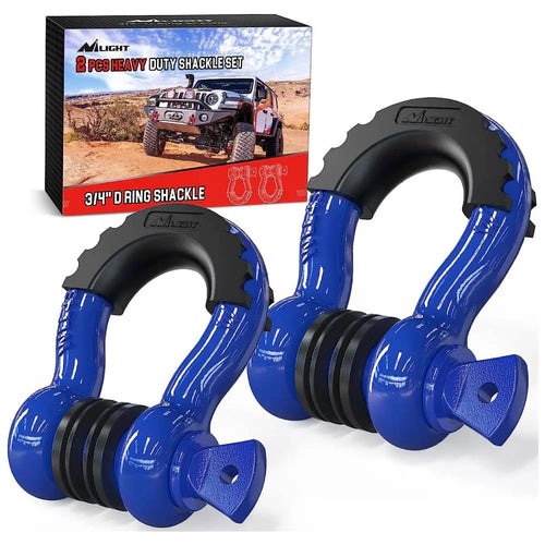 Nilight 3/4 inch D-Ring Shackle Blue (Pair)