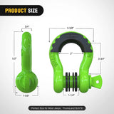 Nilight 3/4 inch D-Ring Shackle Green (Pair), view 2