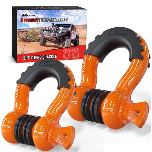 Nilight 3/4 inch D-Ring Shackle Orange (Pair)