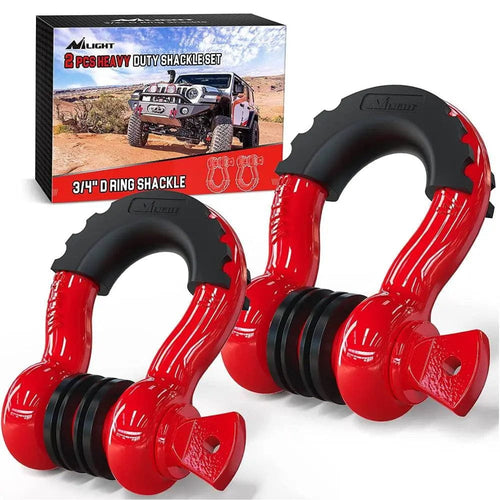 Nilight 3/4 inch D-Ring Shackle Red (Pair)