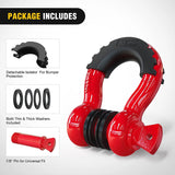Nilight 3/4 inch D-Ring Shackle Red (Pair), view 3