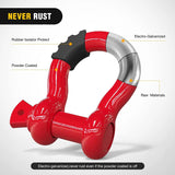 Nilight 3/4 inch D-Ring Shackle Red (Pair), view 4
