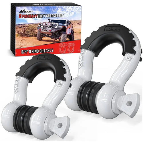 Nilight 3/4 inch D-Ring Shackle White (Pair)