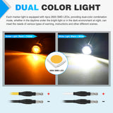 Nilight 3/4Inch Dual Color Marker Light 10PCS Amber to White Turn Signal Auxiliary Side Marker Clearance Indicator Bullet Lights 3 Plug IP68 Waterproof for Trailer Truck Pickup Camper RV ATV UTV Van Bus, view 2