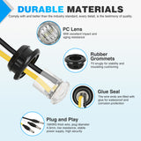 Nilight 3/4Inch Dual Color Marker Light 10PCS Amber to White Turn Signal Auxiliary Side Marker Clearance Indicator Bullet Lights 3 Plug IP68 Waterproof for Trailer Truck Pickup Camper RV ATV UTV Van Bus, view 3