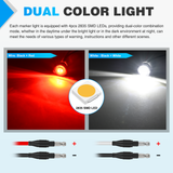 Nilight 3/4Inch Dual Color Marker Light 10PCS Red to White Brake Auxiliary Side Marker Clearance Indicator Bullet Lights 3 Plug IP68 Waterproof for Trailer Truck Pickup Camper RV ATV UTV Van Bus, view 3