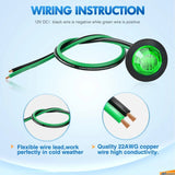 Nilight 3/4 inch Green Round LED Marker Lights (10 Pcs), view 4