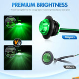 Nilight 3/4 inch Green Round LED Marker Lights (10 Pcs), view 5