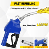 Nilight 3/4Inch NPT Fuel Nozzle with Fuel Hose Swivel, Automatic Shut Off Gas Pump Transfer Refilling Nozzle with Adjustable Speed Padlock for Gasoline, Kerosene, Diesel, view 2