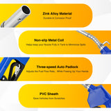 Nilight 3/4Inch NPT Fuel Nozzle with Fuel Hose Swivel, Automatic Shut Off Gas Pump Transfer Refilling Nozzle with Adjustable Speed Padlock for Gasoline, Kerosene, Diesel, view 5