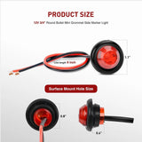 Nilight 3/4 inch Red Round LED Marker Lights (10 Pcs), view 2