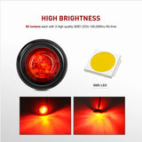 Nilight 3/4 inch Red Round LED Marker Lights (10 Pcs), view 4