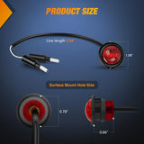 Nilight 3/4 inch Red Round LED Marker Lights 2 Connectors (10 Pcs), view 2