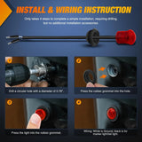 Nilight 3/4 inch Red Round LED Marker Lights 2 Connectors (10 Pcs), view 5