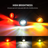 Nilight 3/4 inch White Amber Red Round LED Marker Lights (30 Pcs), view 4