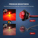 Nilight 3/4 inch White Amber Red Round LED Marker Lights (30 Pcs), view 6