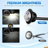 Nilight 3/4 inch White Round LED Marker Lights (10 Pcs), view 4