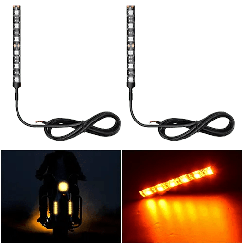 Nilight 3.5 Inch 6-5050-SMD Amber LED Light Strip 2PCS