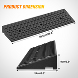 Nilight 3.6Inch Rise Curb Ramps, Heavy Duty Rubber Driveway Threshold Shed Ramp for Sidewalk Cars Lawn Mower Wheelchairs Motorcycles, 3300lbs Load Capacity (Pair), view 2