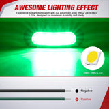 Nilight 3.7 Inch Green Oval Side Marker Light, 4 LED IP68 Waterproof | Chrome Bezel DC 12-24V Surface Mount 10 Pack Marker & Clearance Light for Trucks Trailers Cars RVs Buses & Boats, view 3