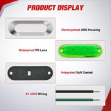 Nilight 3.7 Inch Green Oval Side Marker Light, 4 LED IP68 Waterproof | Chrome Bezel DC 12-24V Surface Mount 10 Pack Marker & Clearance Light for Trucks Trailers Cars RVs Buses & Boats, view 4