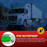 Nilight 3.7 Inch Green Oval Side Marker Light, 4 LED IP68 Waterproof | Chrome Bezel DC 12-24V Surface Mount 10 Pack Marker & Clearance Light for Trucks Trailers Cars RVs Buses & Boats, view 5