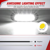 Nilight 3.7 Inch white Oval Side Marker Light, 4 LED IP68 Waterproof | Chrome Bezel DC 12-24V Surface Mount 10 Pack Marker & Clearance Light for Trucks Trailers Cars RVs Buses & Boats, view 3