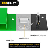 Nilight 3/8 Inch Tractor Bucket Grab Hooks with 1/2 Inch Tie Down Ring and 2 Inch Receiver Grade 70 Forged Steel Bolt-On for John Deere Compact Tractor Bucket RV UTV Truck Max 4700LBS, Green, view 6