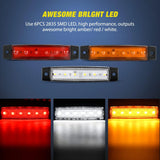 Nilight 3.8 Inch 6 LEDs Amber Red White Side Marker Lights (30 Pcs), view 3