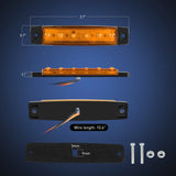 Nilight 3.8 Inch 6 LEDs Amber Side Marker Lights (10 Pcs), view 5