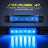 Nilight 3.8 Inch 6 LEDs Blue Side Marker Lights (10 Pcs), view 3