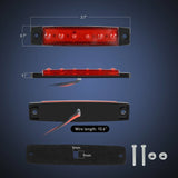 Nilight 3.8 Inch 6 LEDs Red Amber Side Marker Lights (10 Pcs), view 6
