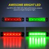 Nilight 3.8 Inch 6 LEDs Red Green Side Marker Lights (10 Pcs), view 3
