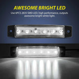 Nilight 3.8 Inch 6 LEDs White Side Marker Lights (10 Pcs), view 3