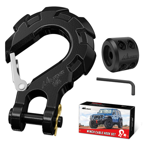 Nilight 3/8 inch Grade 70 Winch Hook Black