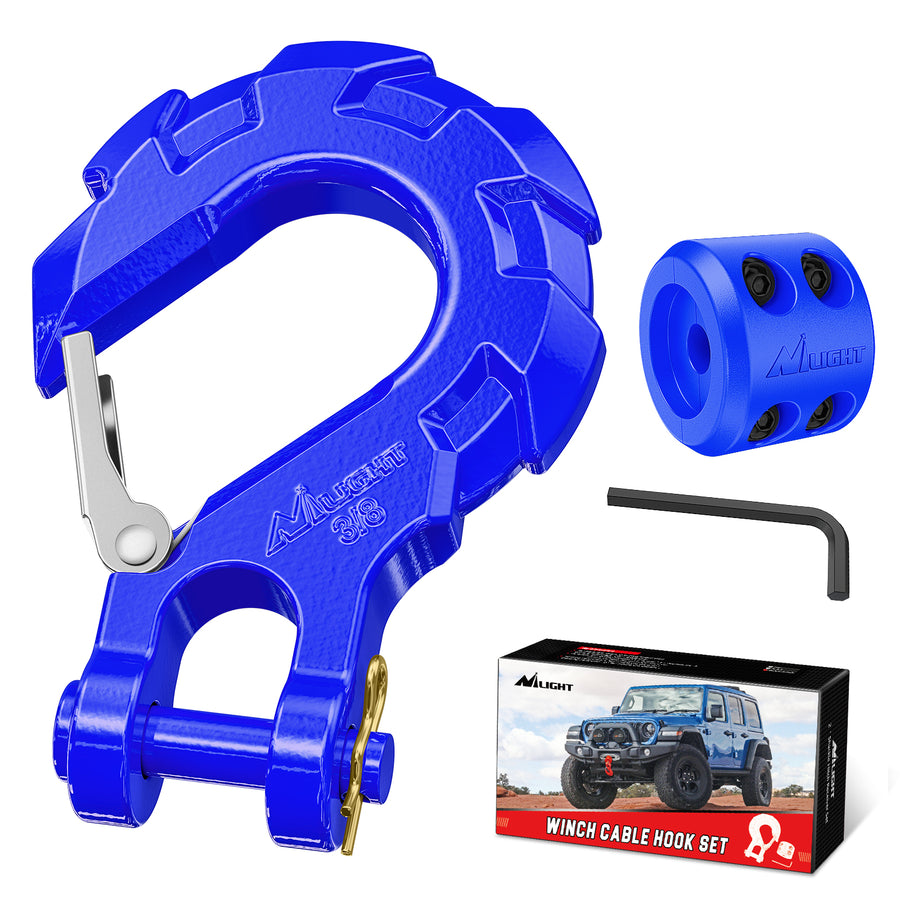 Nilight 3/8 inch Grade 70 Winch Hook Blue