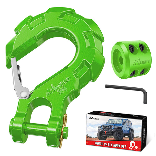 Nilight 3/8 inch Grade 70 Winch Hook Green