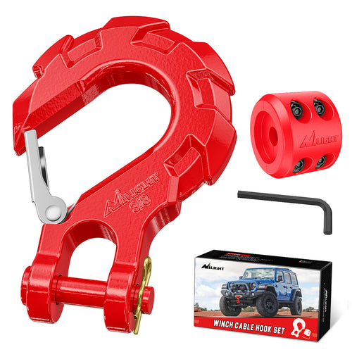 Nilight 3/8 inch Grade 70 Winch Hook Red