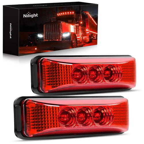 Nilight 3.9 Inch Red LED Fender/Side Marker Light (Pair)